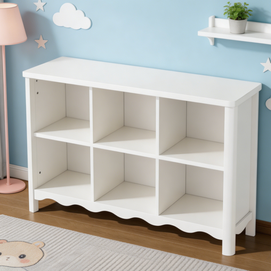 White 6-Cube Storage Organizer Shelf