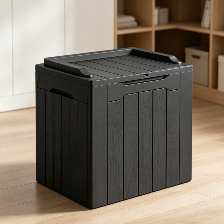 Black 30-Gallon Resin Waterproof Deck Box