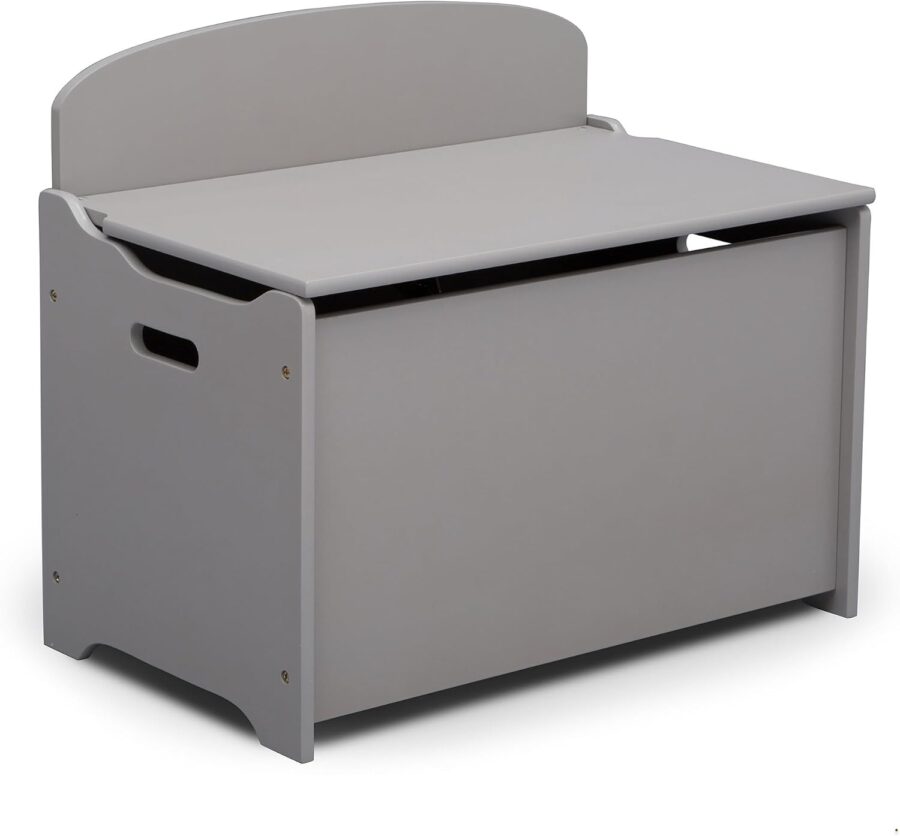 Grey Deluxe Toy Box with Lid